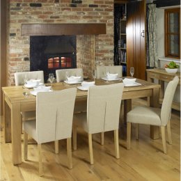 Mobel Solid Oak Extending Dining Table and 6 Biscuit Chairs